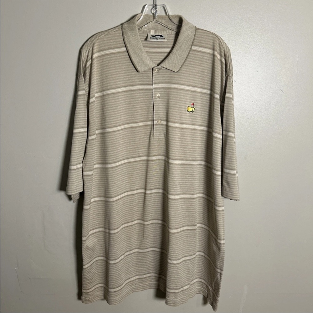 Slazenger Masters Augusta National Embroidered Striped Golf/Casual Polo Sz XL